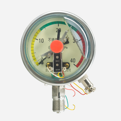 Electrical contact pressure gauge